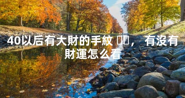 40以后有大財的手紋，有沒有財運怎么看